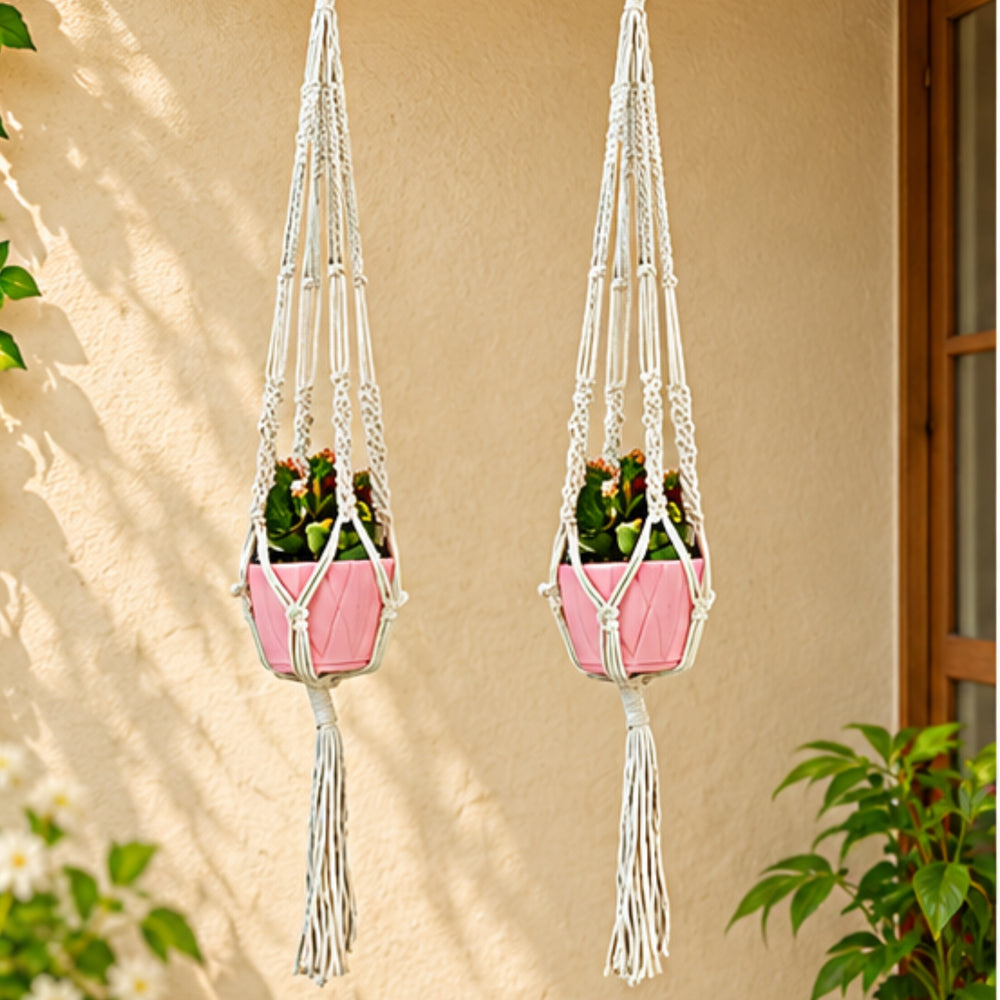 ( Pack of 2 Cotton Rope Macrame Plant Hanger
