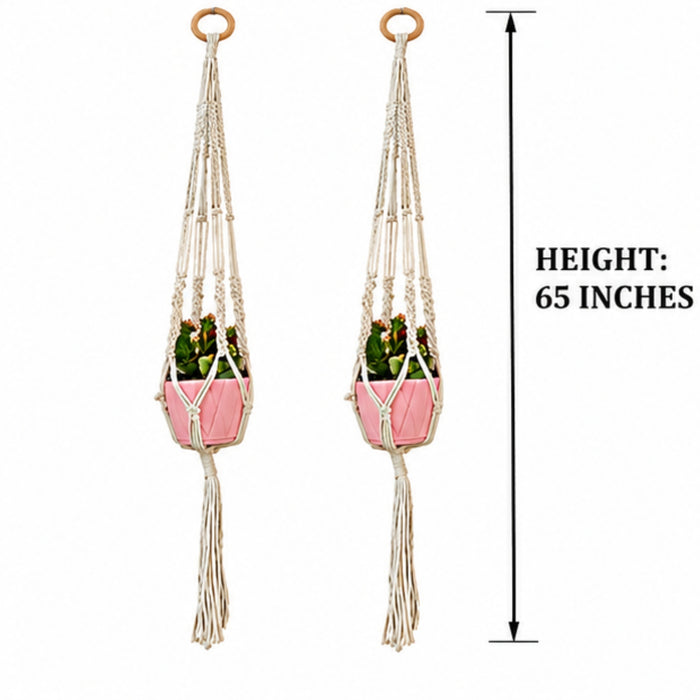 ( Pack of 2 Cotton Rope Macrame Plant Hanger