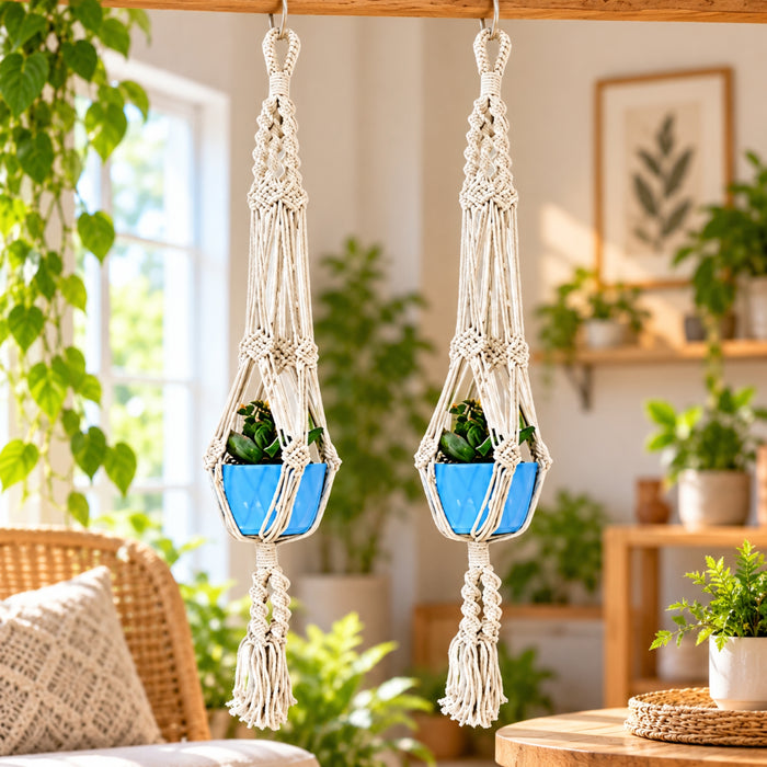 ( Pack of 2) Macrame Plant Hangers