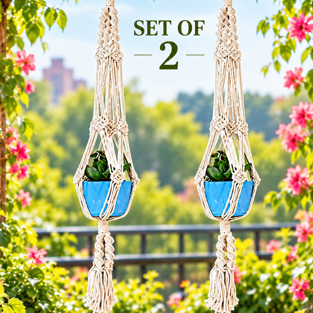 ( Pack of 2) Macrame Plant Hangers