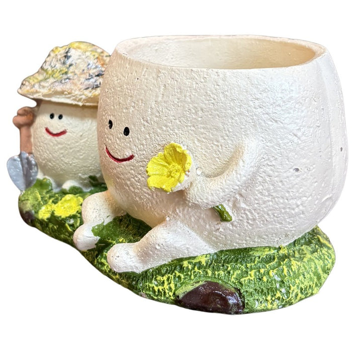 Cute Smile Face Planter Pot with Drainage Hole