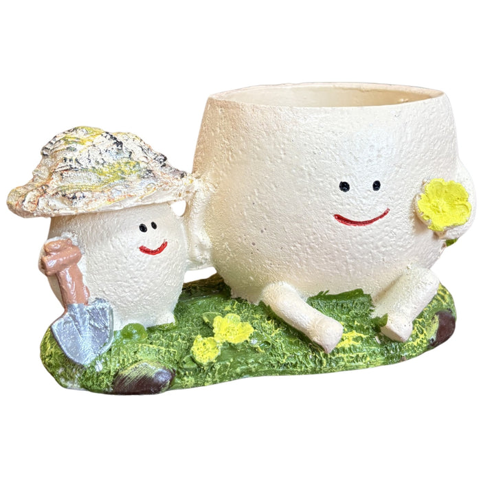 Cute Smile Face Planter Pot with Drainage Hole