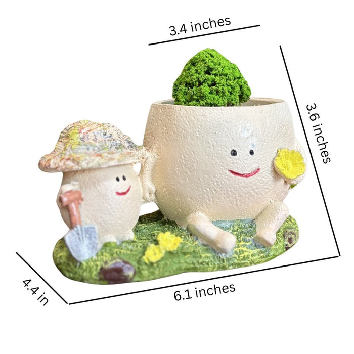 Cute Smile Face Planter Pot with Drainage Hole