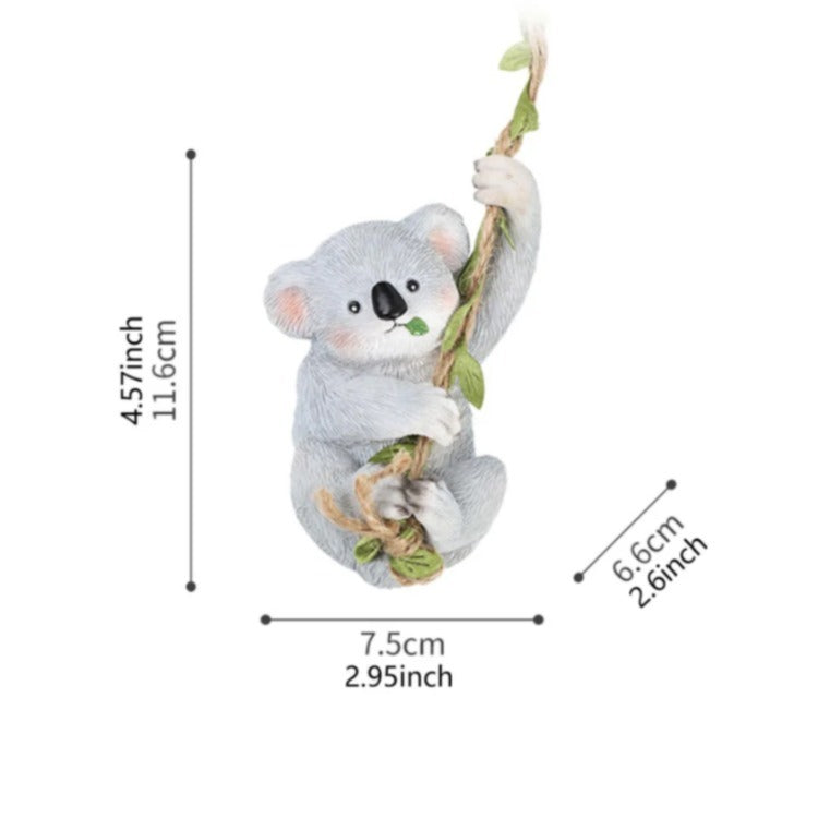 Whimsical Mini Hanging Koala Garden Statue – Resin Animal Sculpture