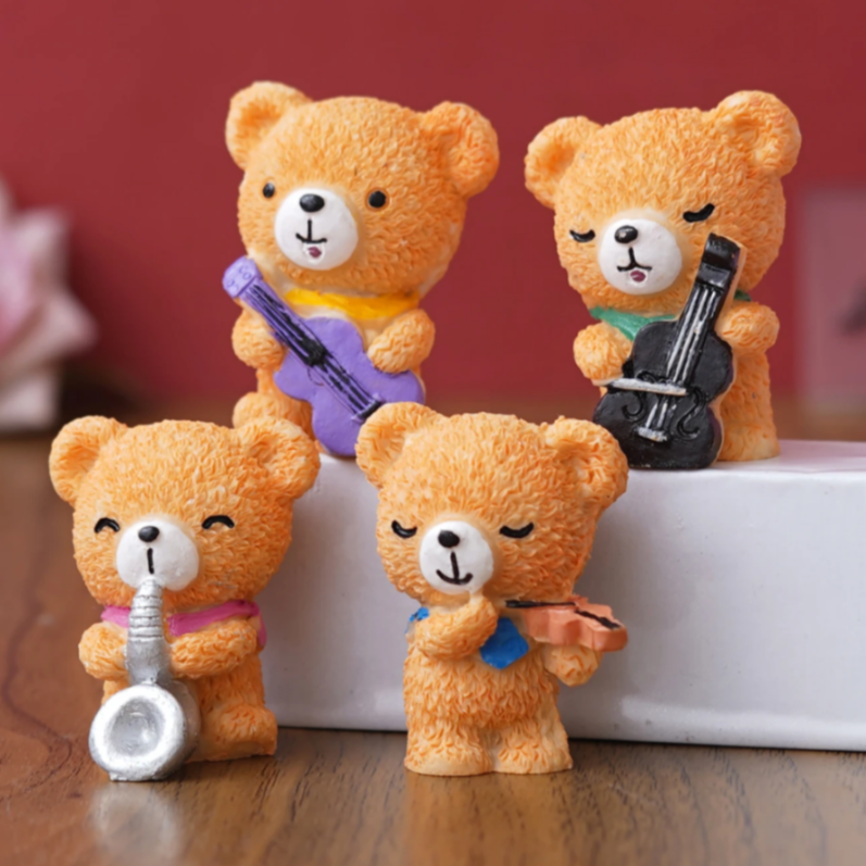 4 Pc Miniature  Bear Set |