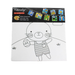A Chivalry brand DIY painting kit featuring a 20x20cm canvas with a line-art drawing of a cute bunny, packaged with 5 acrylic paint pods and a plastic palette.