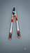 A pair of heavy-duty extendable bypass garden loppers with silver metal handles and orange and black ergonomic grips