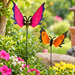 Set of 2 colorful butterfly garden sticks in pink and orange for outdoor garden decoration