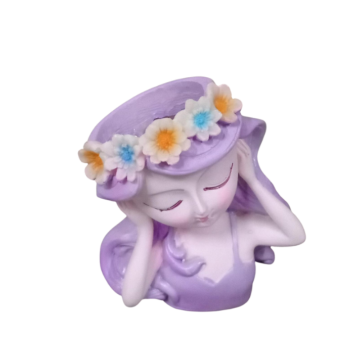 Serene Girl Head Planter 