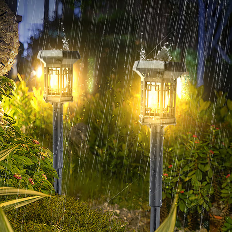 Weatherproof LED Solar Pathway Lights – Vintage Garden Stake Lanterns (Set of 2)