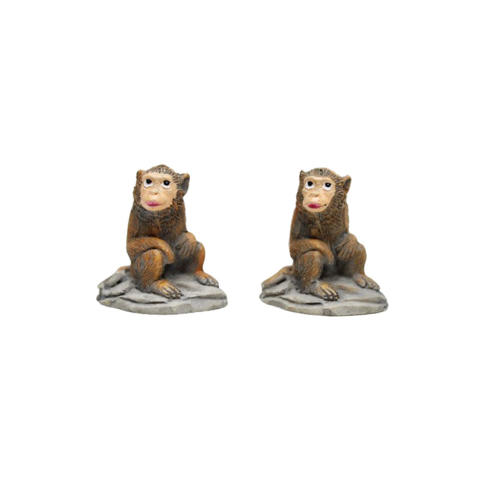 Wonderland (set of 2)  resin miniature monkey figurine