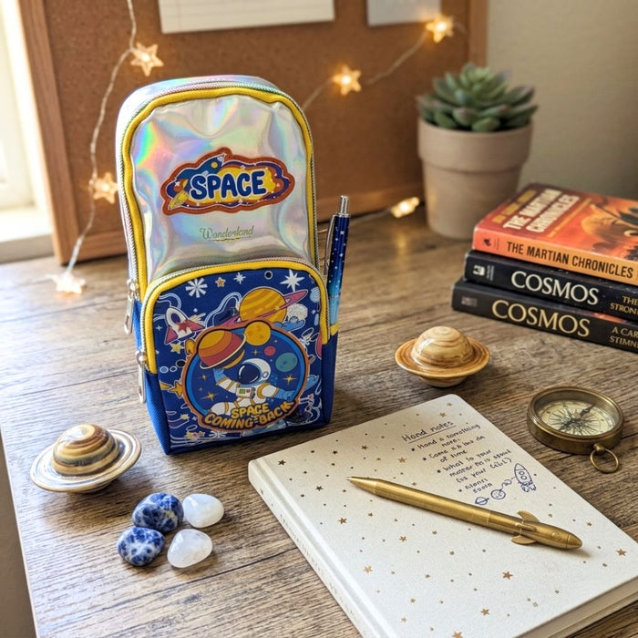 Space Explorer Mini Backpack Pencil Case –  Astronaut Stationery Pouch for Kids