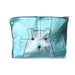 A mint-green and clear plastic storage bag with a cartoon polar bear face design. It has a zipper closure and is suitable for storing blankets, bedding, or toys.