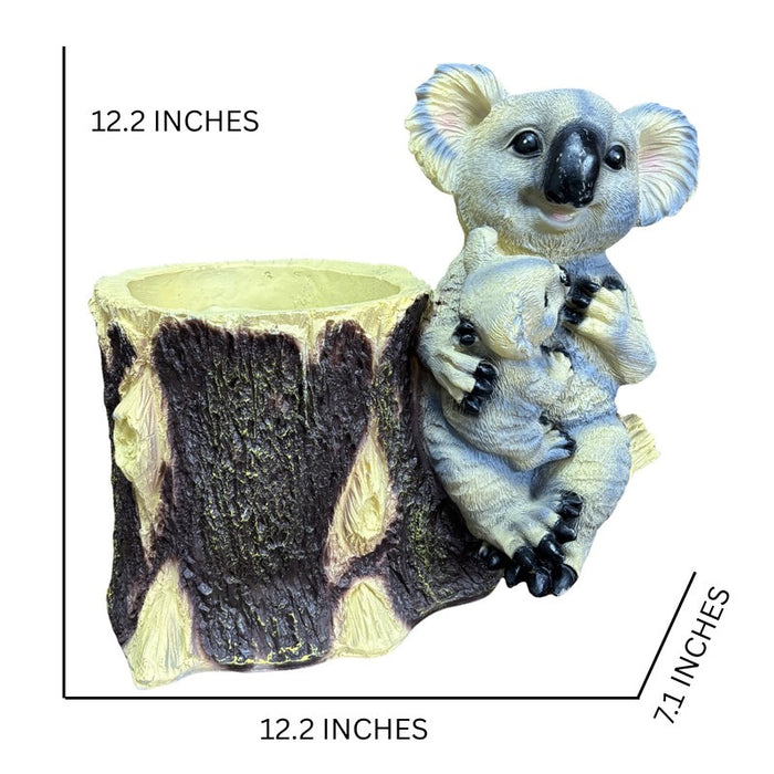 Mother and Baby Decorative Koala wih Trunk Pot