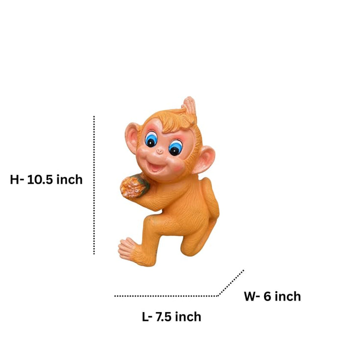 Wonderland Playful Climbing Monkey Wall Hanging – Resin Animal Wall Decor for Nursery, Patio, or Playroom- 7.5x6x10.5 inch