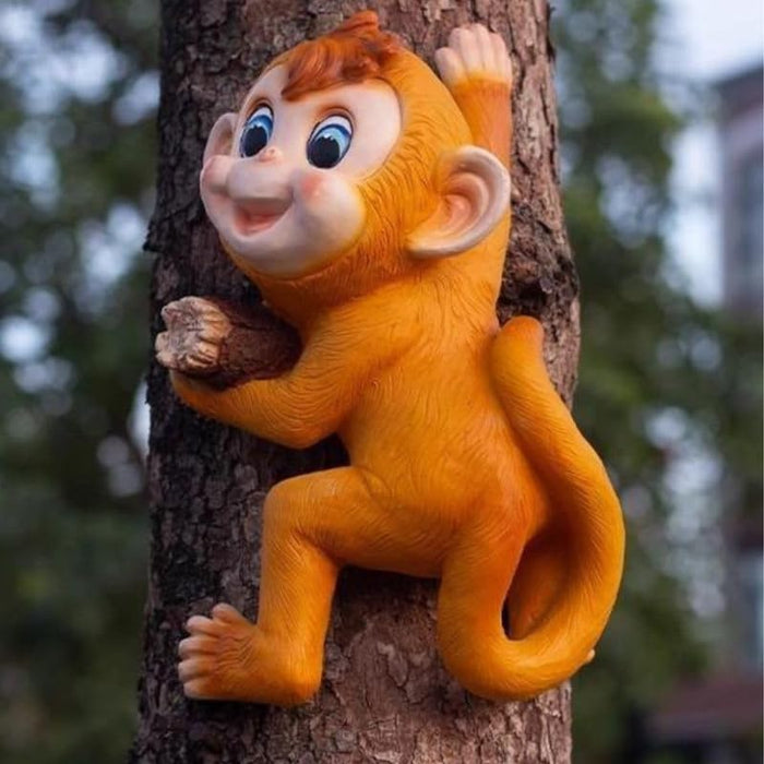 Wonderland Playful Climbing Monkey Wall Hanging – Resin Animal Wall Decor for Nursery, Patio, or Playroom- 7.5x6x10.5 inch