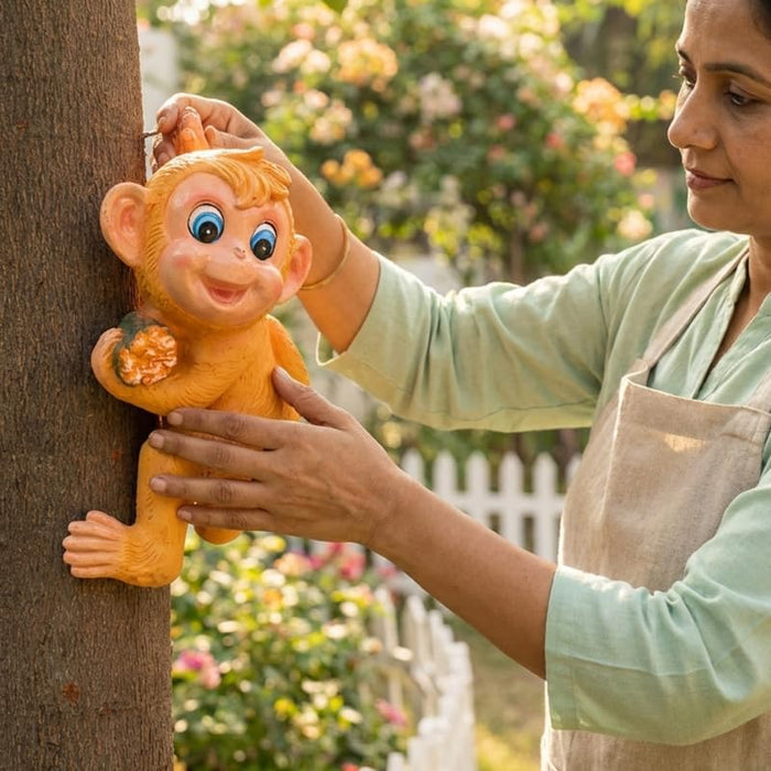 Wonderland Playful Climbing Monkey Wall Hanging – Resin Animal Wall Decor for Nursery, Patio, or Playroom- 7.5x6x10.5 inch