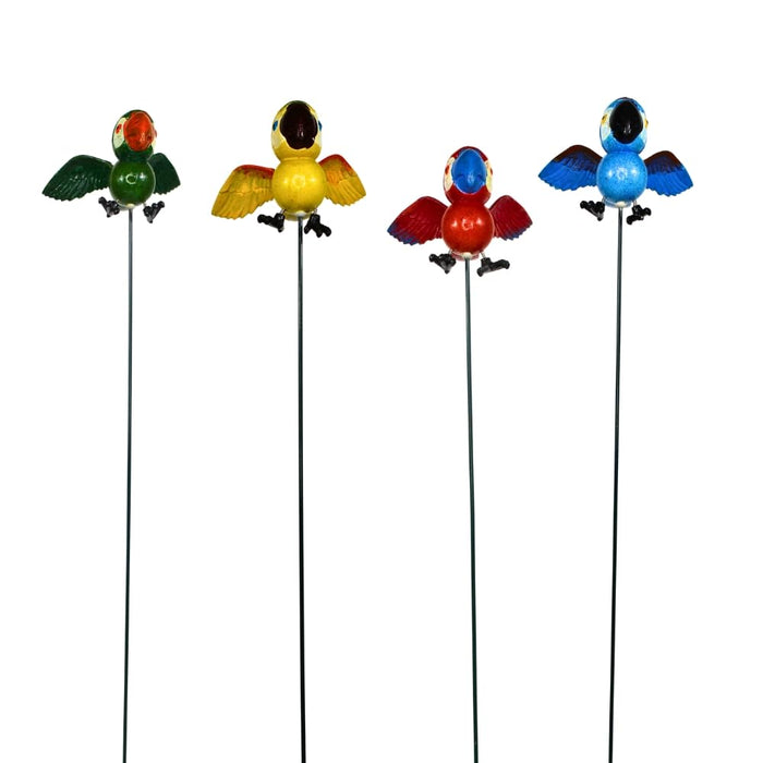  (Set of 4) Mini Parrot Sticks for Plant, Garden and Balcony décor