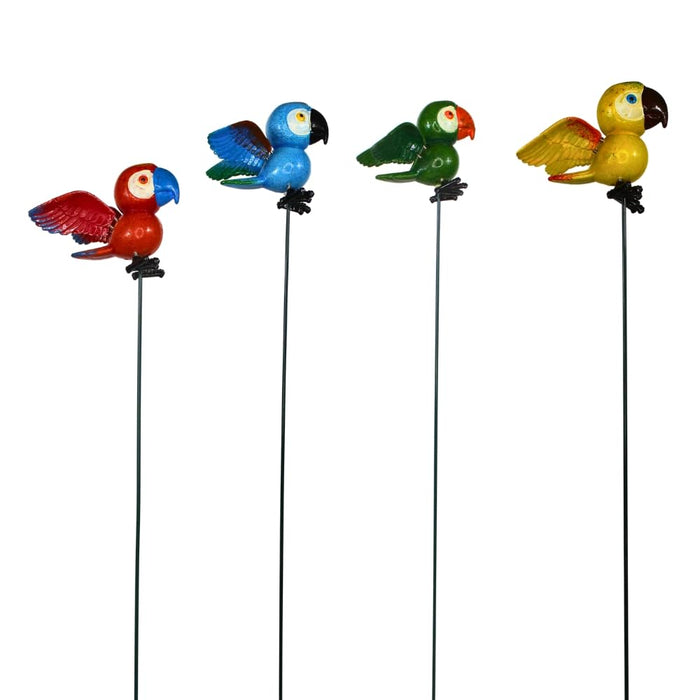  (Set of 4) Mini Parrot Sticks for Plant, Garden and Balcony décor