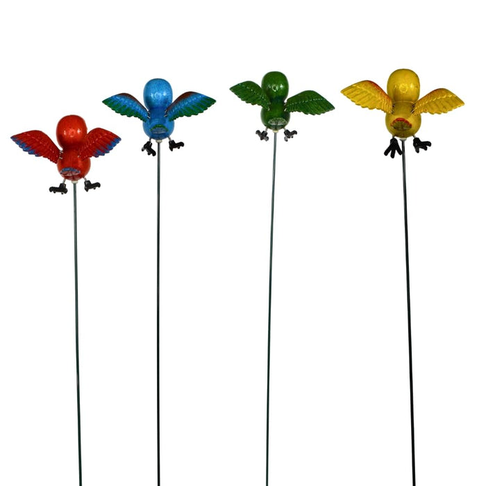  (Set of 4) Mini Parrot Sticks for Plant, Garden and Balcony décor