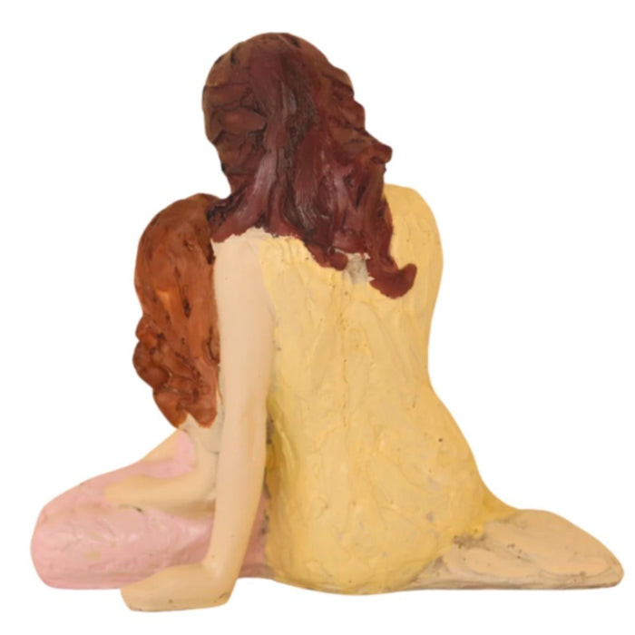 Hand-Painted Mother and Kid Figurine –