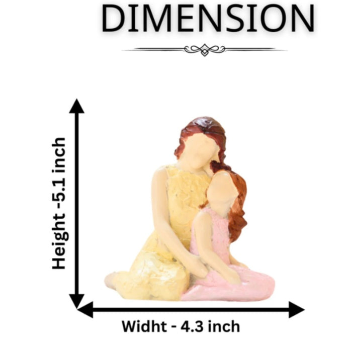 Hand-Painted Mother and Kid Figurine –