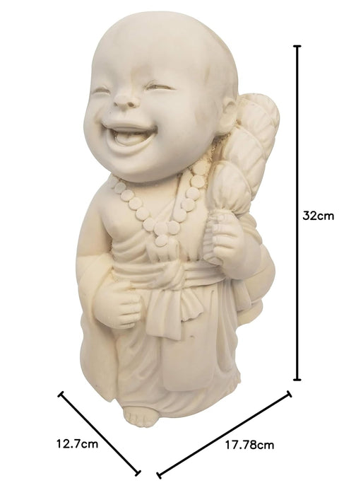 Set of 2 Standing Monk Statues | Material Resin | Height 13 Inch | Buddha Statue, Monk Statue, Garden Statue, Outdoor Decor, Resin Decor | Feng Shui Items, Zen Garden