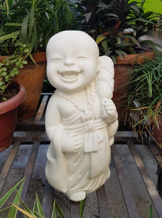 Set of 2 Standing Monk Statues | Material Resin | Height 13 Inch | Buddha Statue, Monk Statue, Garden Statue, Outdoor Decor, Resin Decor | Feng Shui Items, Zen Garden