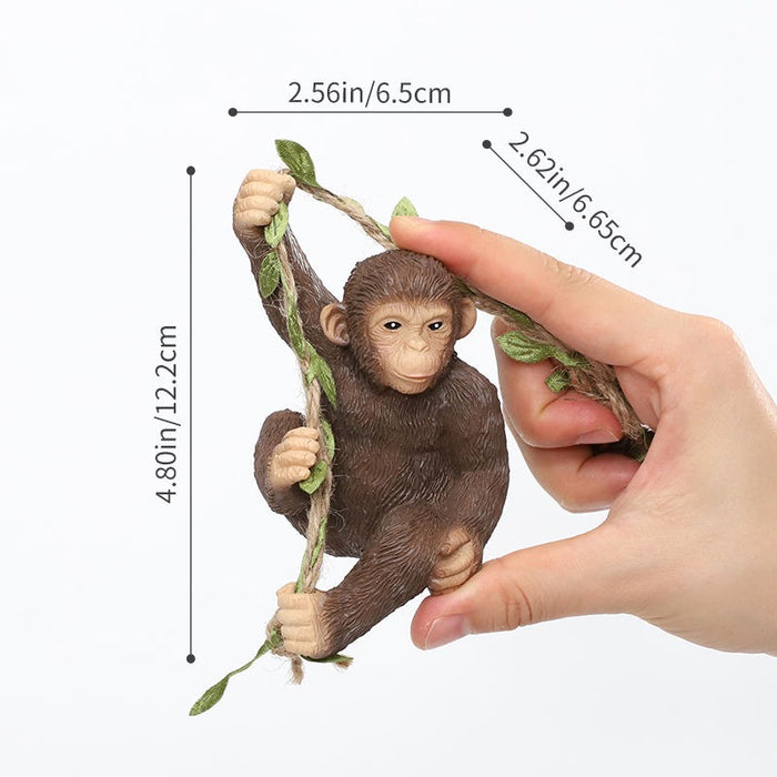 Wonderland Whimsical Hanging Garden Animal Sculptures – Set of 2 Resin Monkey and Koala Tree Climbers – Weather-Resistant Outdoor Branch Decor for Patio, Yard, and Balcony-Koala-2.9x2.6x4.5inch,Monkey-2.5x2.6x4.8inch