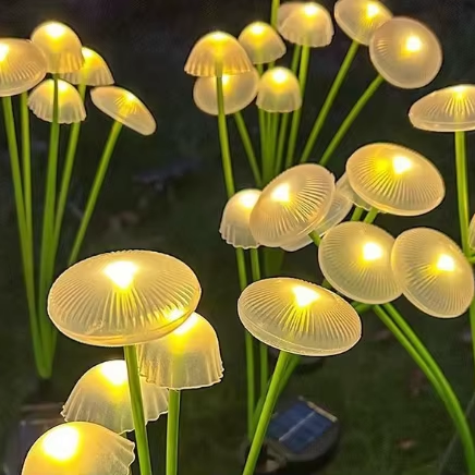 Solar Swaying Mushroom Garden Lights – 2 Pack | Waterproof LED Outdoor Firefly Path Lights for Yard, Patio, and Landscape Decoration