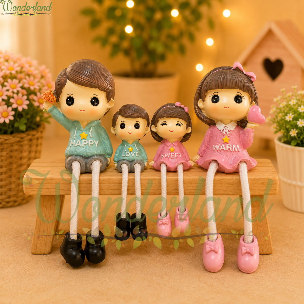 Hanging Legs Family Showpiece with Bouque