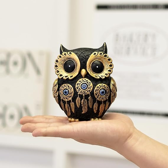 Vintage Black Owl Figurine