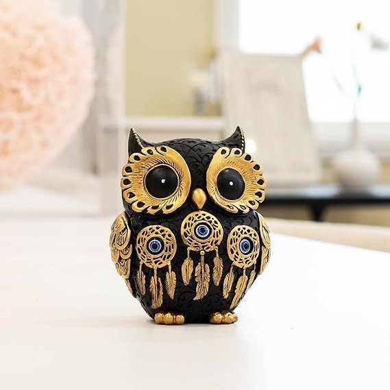 Vintage Black Owl Figurine