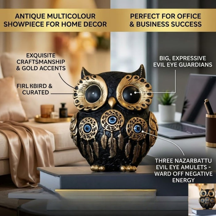 Vintage Black Owl Figurine