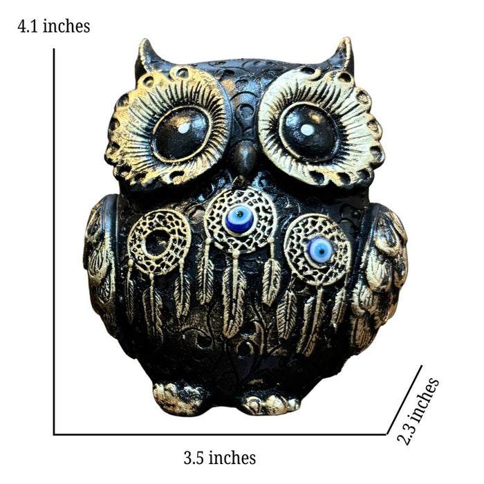 Vintage Black Owl Figurine