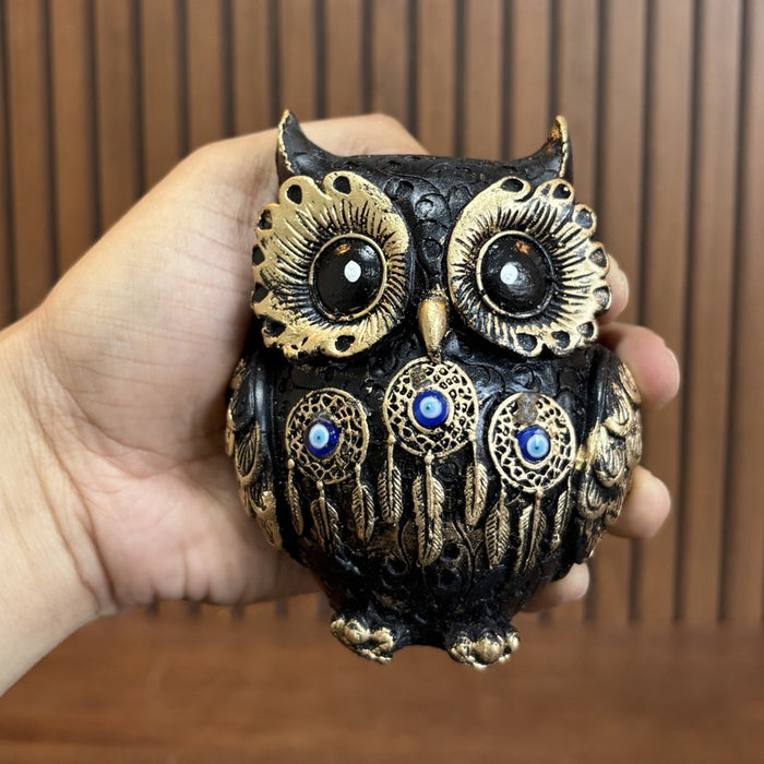 Vintage Black Owl Figurine