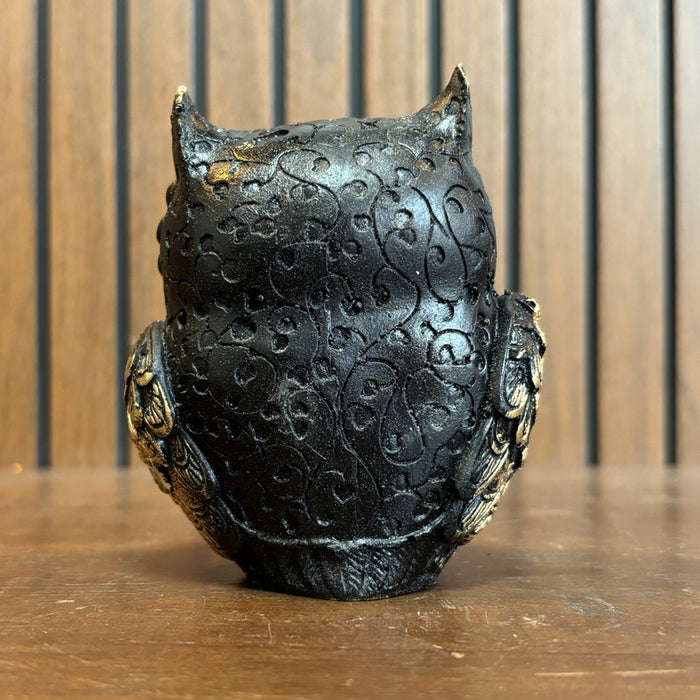 Vintage Black Owl Figurine