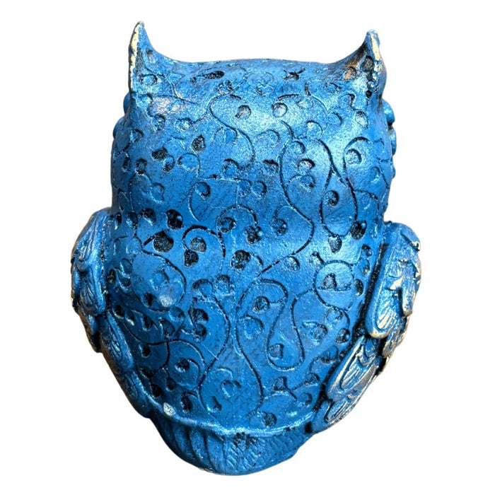 Vintage Blue & Gold Owl Figurine | Evil Eye