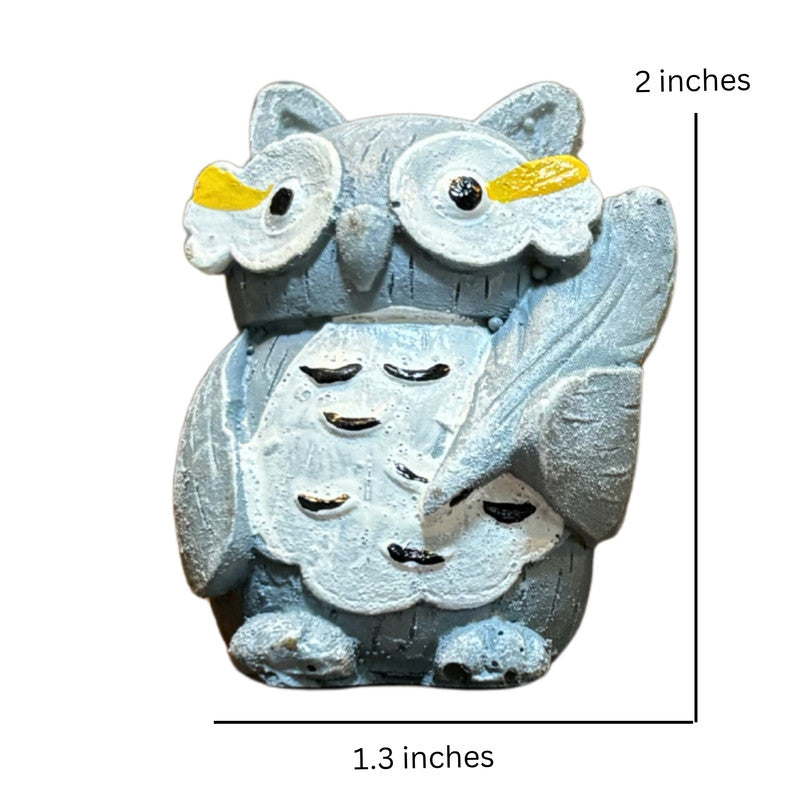 Set of 4 Miniature Owl Figurine Showpiece Statues