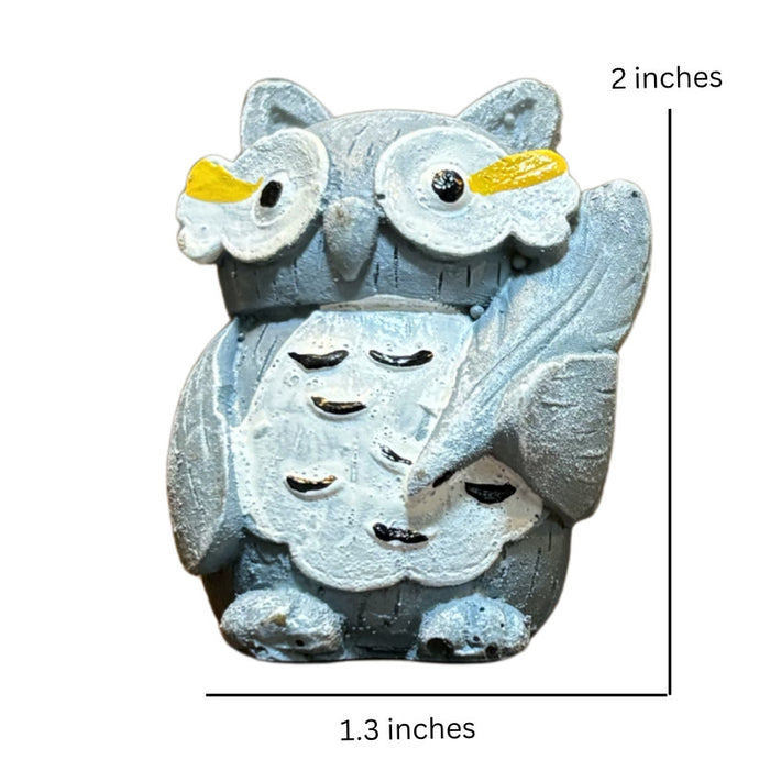 Set of 4 Miniature Owl Figurine Showpiece Statues