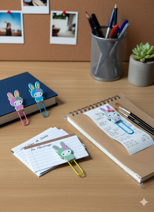 Wonderland Adorable Bunny Decorative Paper Clips | Cute Planner & Bookmark Clips (10 Pack)