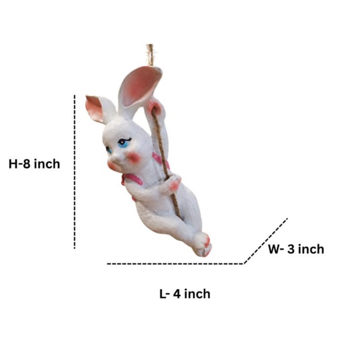 pink & white Hanging Bunny Figurine|