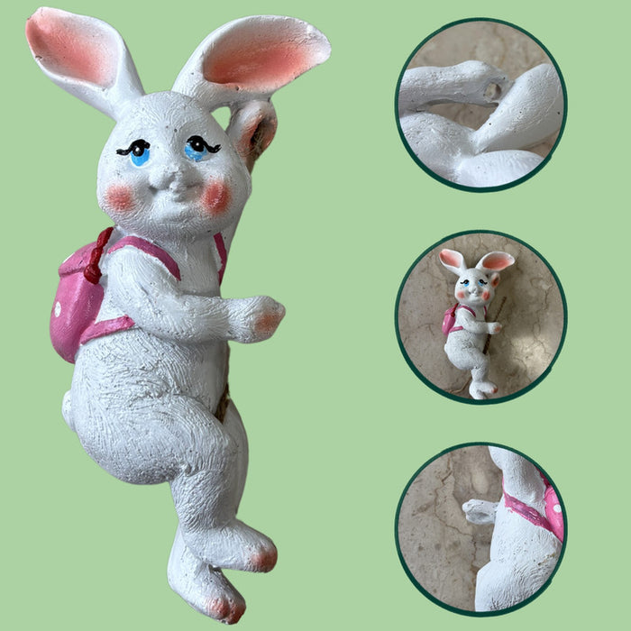 pink & white Hanging Bunny Figurine|