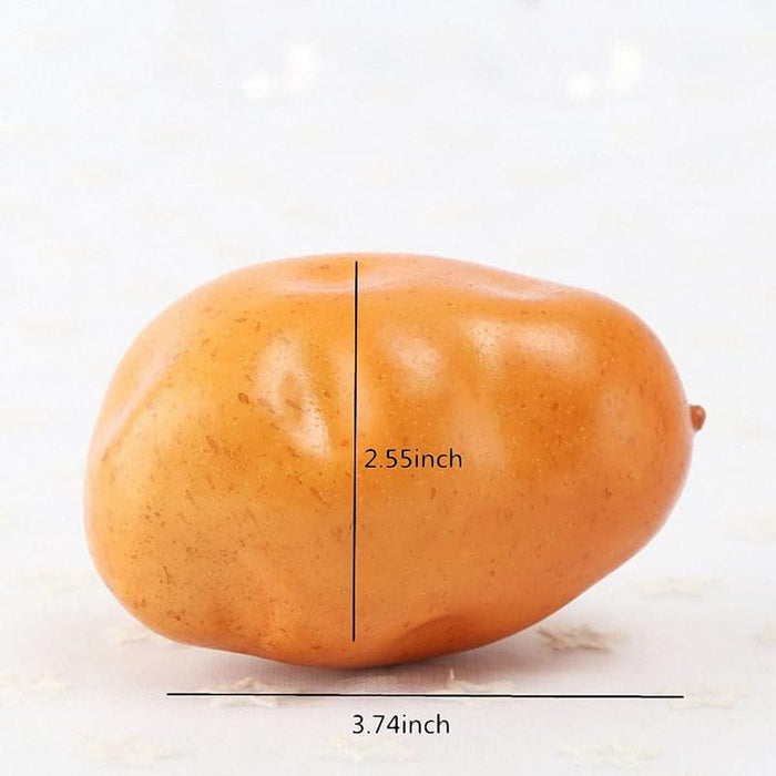6-Piece Ultra-Realistic Artificial Yellow Potatoes – Life-Size Faux Vegetable Props for Home Decor & Photography