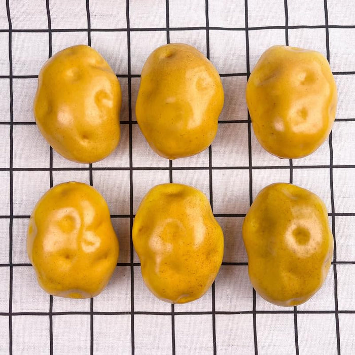 6-Piece Ultra-Realistic Artificial Yellow Potatoes – Life-Size Faux Vegetable Props for Home Decor & Photography