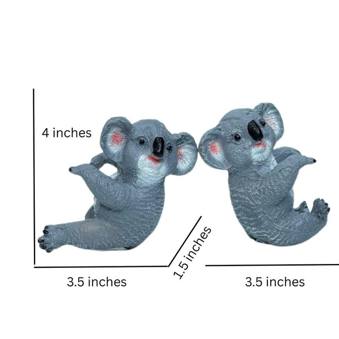 Whimsical Animal Pot Huggers – Set of 2 Hanging Planter Statues (Turtle & Koala) | Weather-Resistant Resin Garden Decor for Indoor & Outdoor Pots