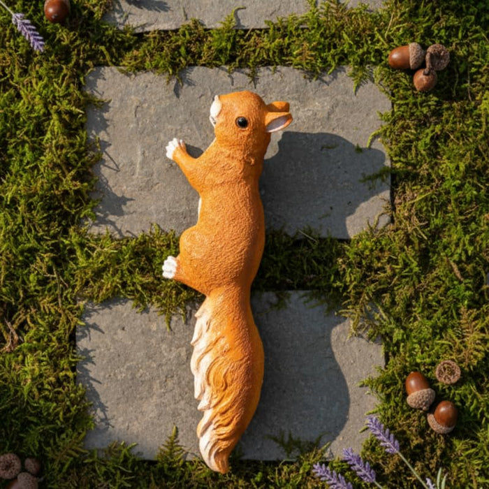 Wonderland Lifelike Climbing Tree Squirrel Statue – Weather-Resistant Resin Garden Sculpture for Outdoor Decor & Patio Accents-3x3x13 inch