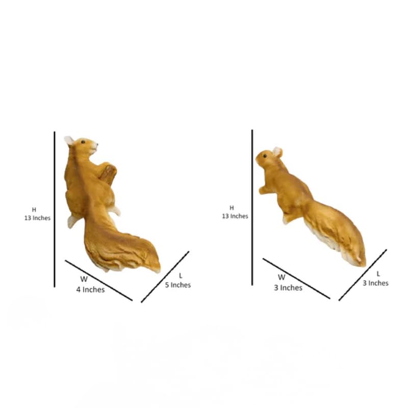 Climbing Squirrel Garden Statues (Set of 2) – Realistic Resin Tree Hugger Sculptures
