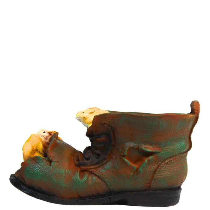 Rabbits on Shoe with Flower (Gift Item, Garden Decor, Garden Planter/Pot)