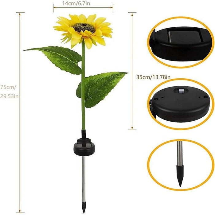 Solar Sunflower Garden Stake Lights (Set of 4) – Realistic Artificial Flower Lights for Outdoor Decor, Waterproof Landscape Lighting for Pathways & Patios